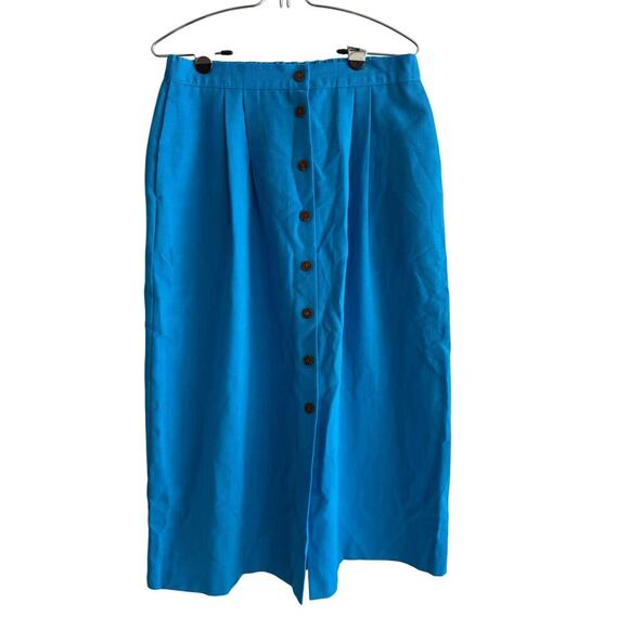 Lucia Women’s Vintage Teal A Line Midi Skirt with Pockets size 12 - Picture 2 of 10